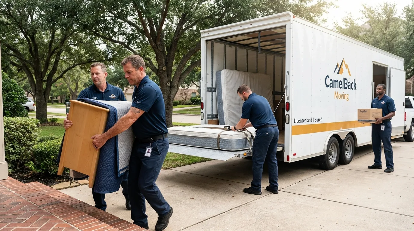 Crew loading residential truck for cross-state move from Edgewood, MD